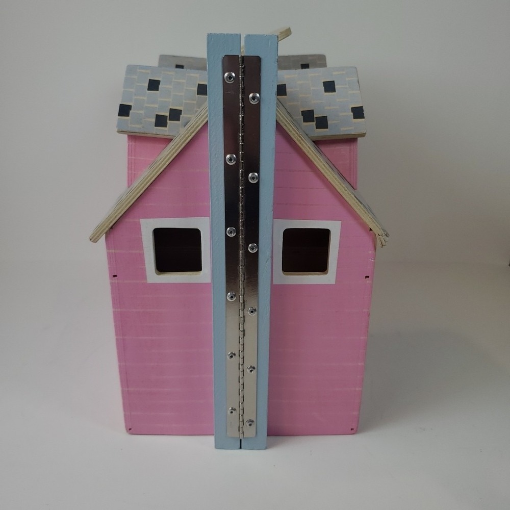 Melissa & Doug Fold and Go Wooden Dollhouse Pink Purple Door-House Only - Picture 6 of 9